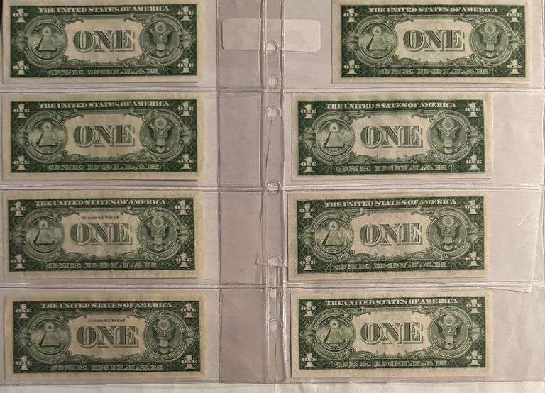 1935A -1935 H  Series Unc $1  Silver Certificate Set