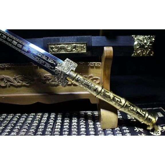 Han Jian Hand-Forged Blue Blade Sword