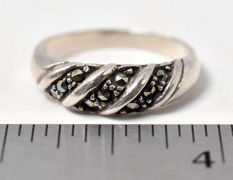 Marcasite Gemstone Ring in Sterling Silver