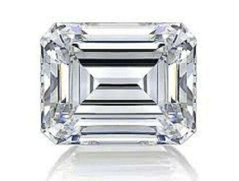 Dazzling 4.15 Ct Emerald Cut White Lab Simulated Diamond Solitaire