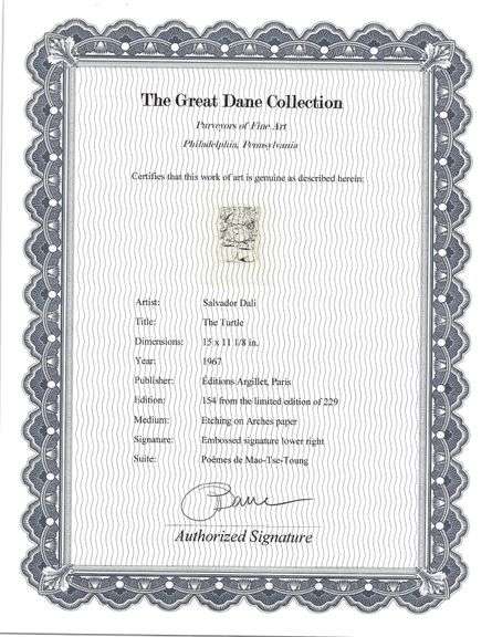 Exclusive Salvador Dali Limited Edition Etching 1967