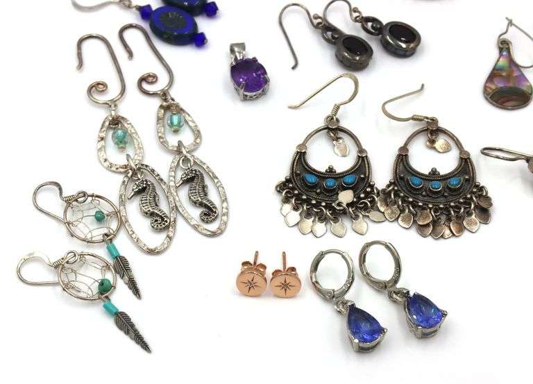 Group lot of Vintage 925 sterling silver earrings