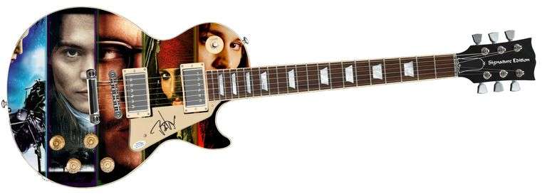 Johnny Depp Autographed Signed 1/1 Custom Graphics Photo Guitar ACOA