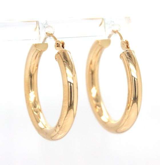 14kt Yellow gold tube earrings
