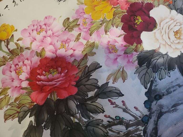 One Extremely Collectable Oriental Original Painting , large 24x36