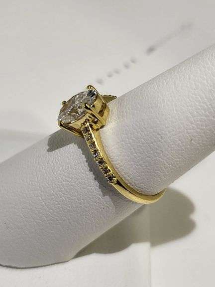 1.66ctw F, VVS1 lab grown diamond with 14k gold ring