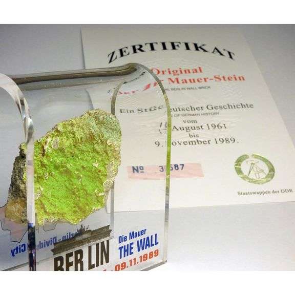 Authentic Berlin Wall Fragment with COA