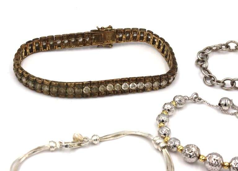 Group of 5 vintage 925 sterling silver bracelets