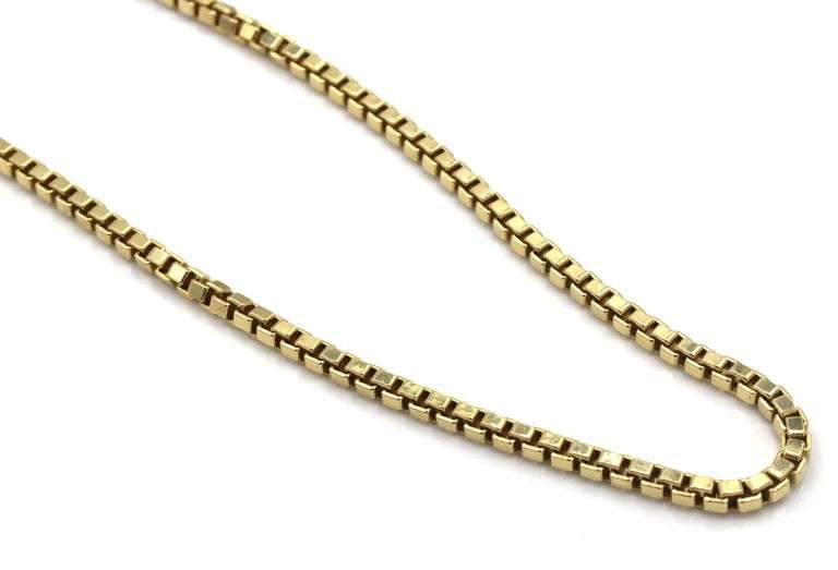 Italian 14kt yellow gold box chain necklace