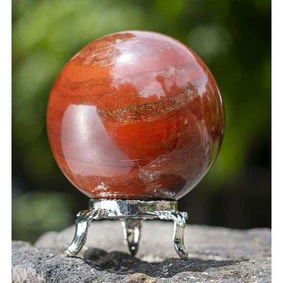 Red Jasper Crystal Sphere Gemstone with Stand