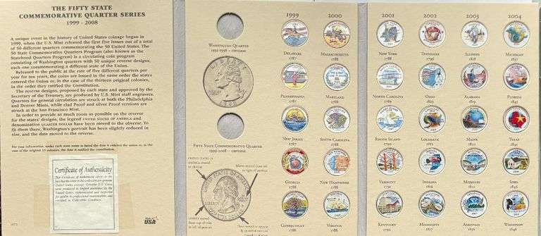 50 Enameled State Quarters Set 1999-2008