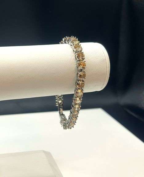 16.5 Ctw Lab Simulated Morganite Tennis Bracelet