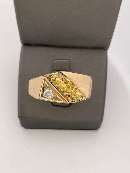 MEN'S 14K YELLOW GOLD DIAMOND RING