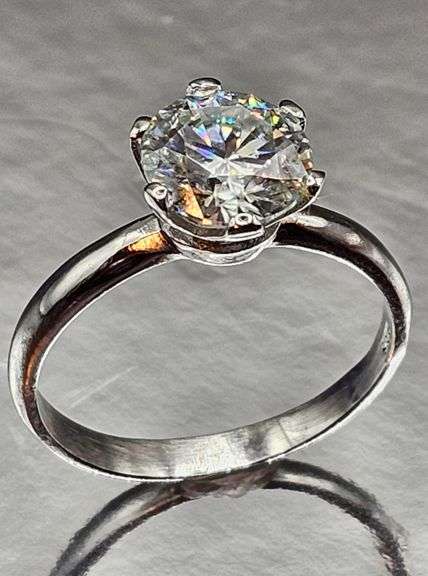 Ladies Sparkling 3.5 Ct White Simulated Lab Diamond  Ring