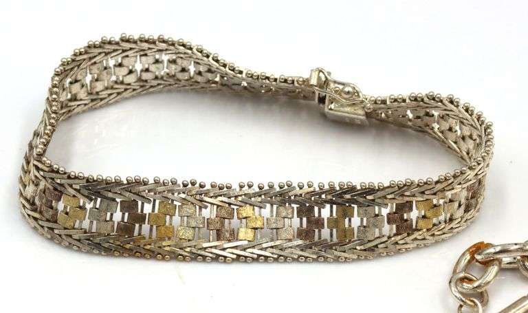 Lot of 2 vintage 925 sterling silver bracelets