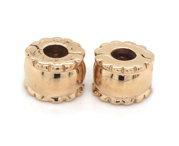 14kt Yellow gold Pandora set of 2 clip charms
