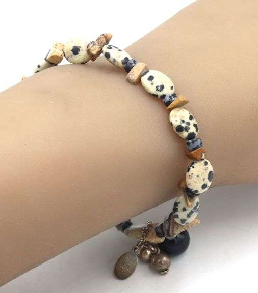 Jasper bracelet with 925 sterling silver charms