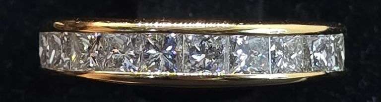 18K Yellow Gold Princess Cut Diamond Ring