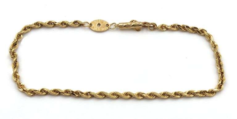 Popular 14K YG Silk Rope Bracelet