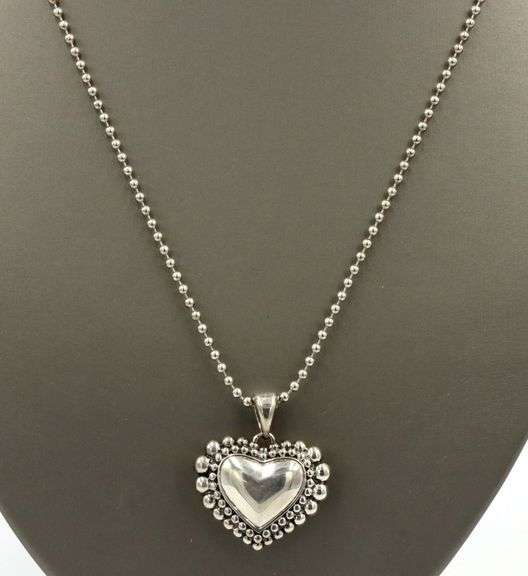 Lagos Heart Pendant on 34" Beaded Aftermarket Chain