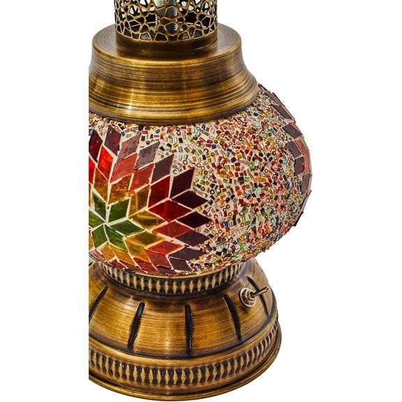 Handmade Mosaic Table Lamp with Bronze Base