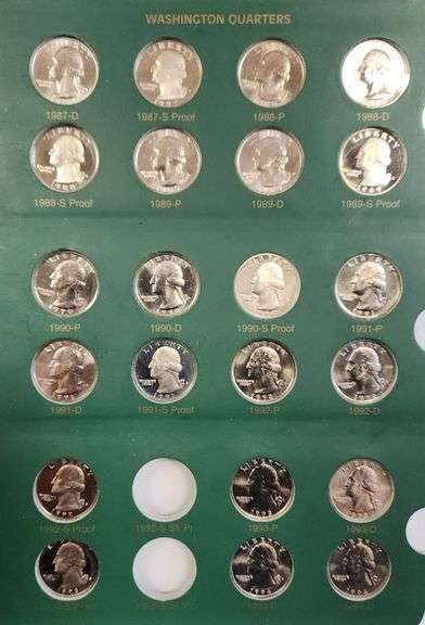 1965-1998 Washington Quarters Album Including Proofs