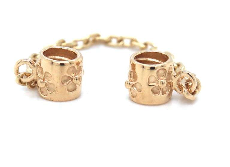 14kt Yellow gold Pandora safety chain charm