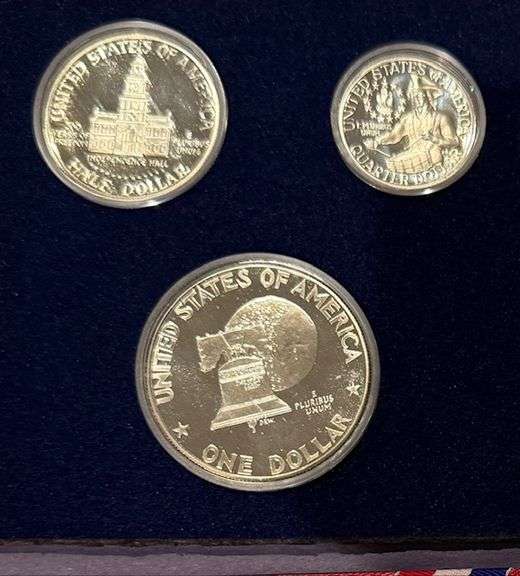 3 1976 Blue Bicentennial Silver Proof Sets