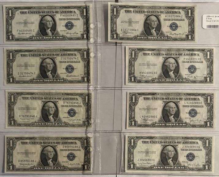 1935A -1935 H  Series Unc $1  Silver Certificate Set