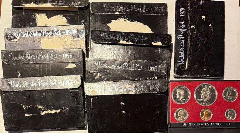 9 Various 1970 s eraUS Proof Sets