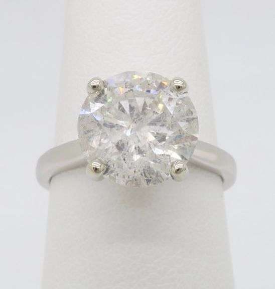 4.10ct Earth Mined Diamond Solitaire Engagement Ring