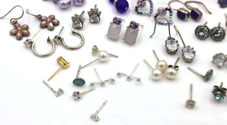Group lot of vintage 925 sterling silver earrings