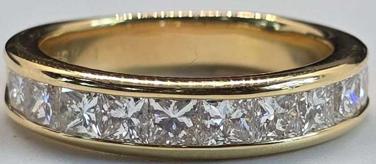 18K Yellow Gold Princess Cut Diamond Ring