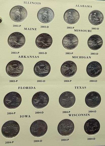 State Quarters BU Complete 1999-2009 in Littleton Archival Album.