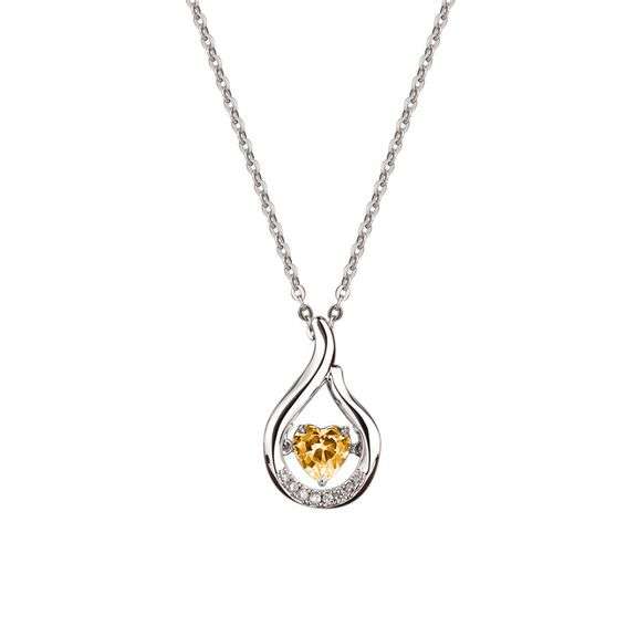 Beautiful genuine Natural Citrine center dancing stone pendant