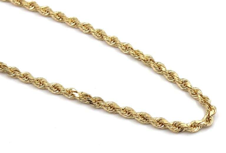 10kt Yellow gold Rope chain necklace