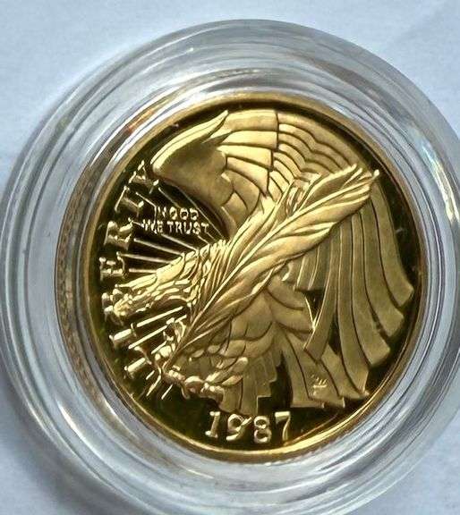 1987 US Gold Proof $5 Constitution Comm