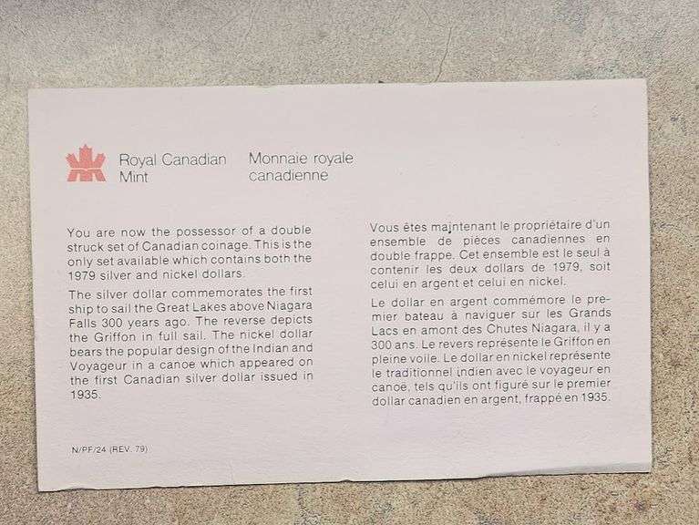 1979 Canadian Proof Set With Silver Dollar