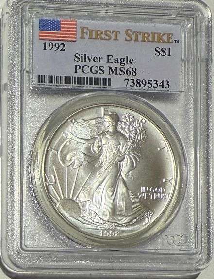 Frosty 1992 PCGS MS 68 First Strike Silver Eagle