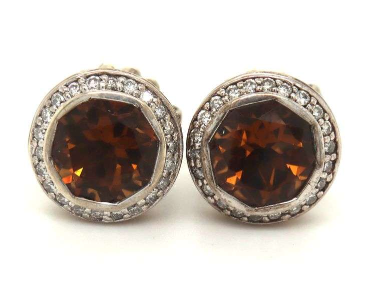 John Hardy bahu Citrine and diamond earrings