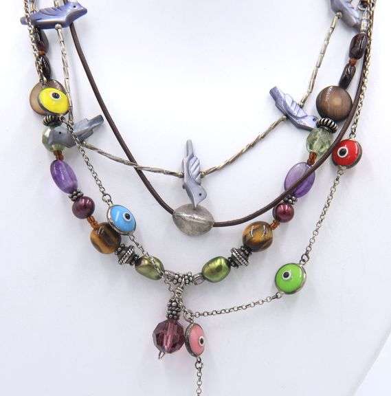 Group lot of 3 vintage 925 sterling silver necklaces