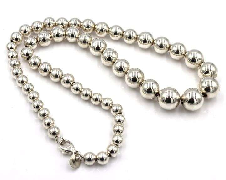 Tiffany & Co graduated ball necklace