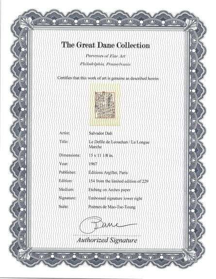 Exclusive Salvador Dali Limited Edition Etching 1967