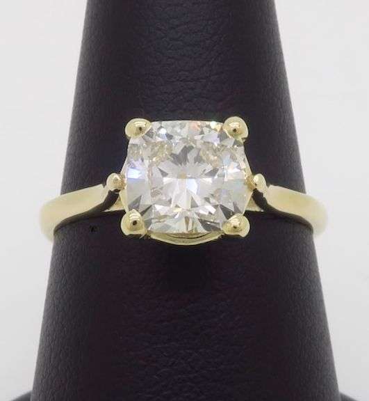 Certified 1.58CTW Cushion Cut Diamond Ring