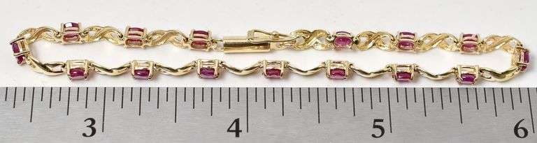 Amazing  Ruby Gemstone Bracelet in 14K Yellow Gold
