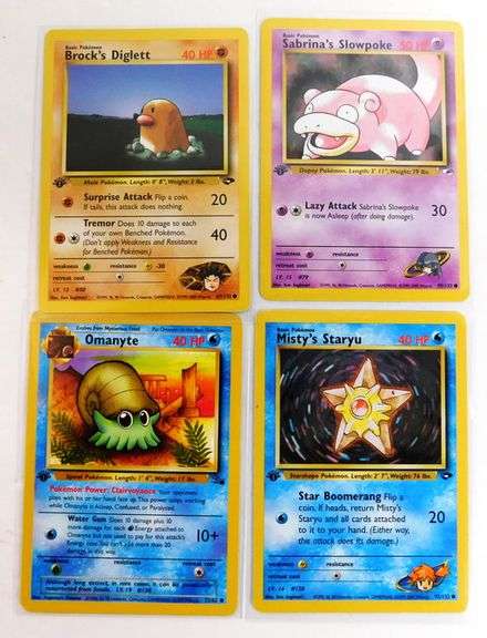 4 Pokémon 1st Edition 1999 Trade Cards