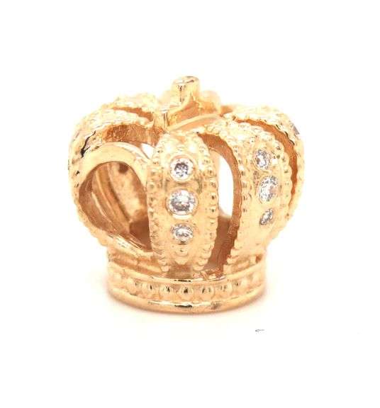 14kt Yellow gold Pandora Retired royal crown charm