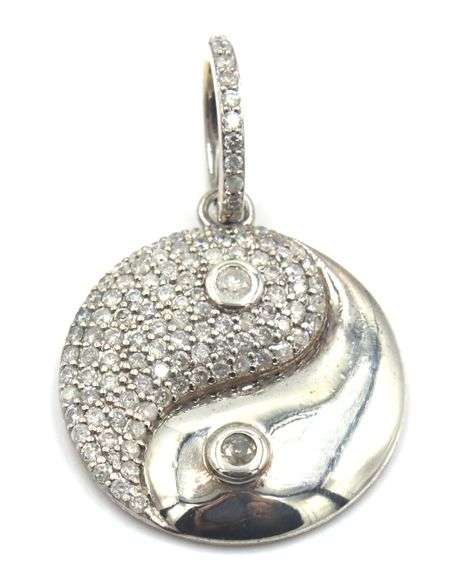 Sheryl Lowe Yin/Yang diamond pendant in 925 sterling silver