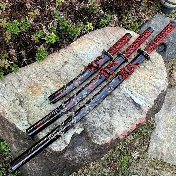 3-Piece Japanese Bushido-Style Martial Arts Swords