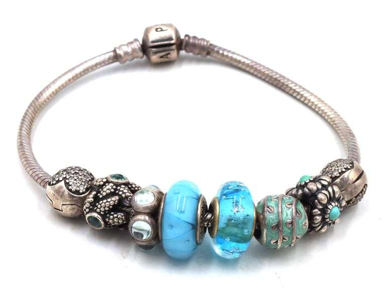 Lot of 3 Pandora charms bracelet in sterling silver